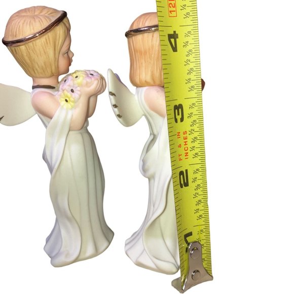 Home Interiors 2 Ceramic Angel Praying Figurines 12245-04 - Picture 7 of 11
